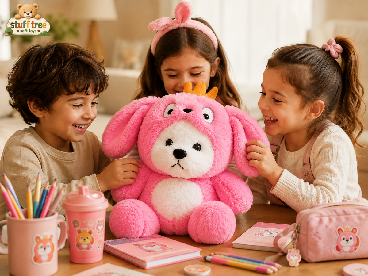 CuddleCraft 30cm Pink Hoodie Teddy Bear – Ultra-Soft Stuffed Animal with Removable Hoodie