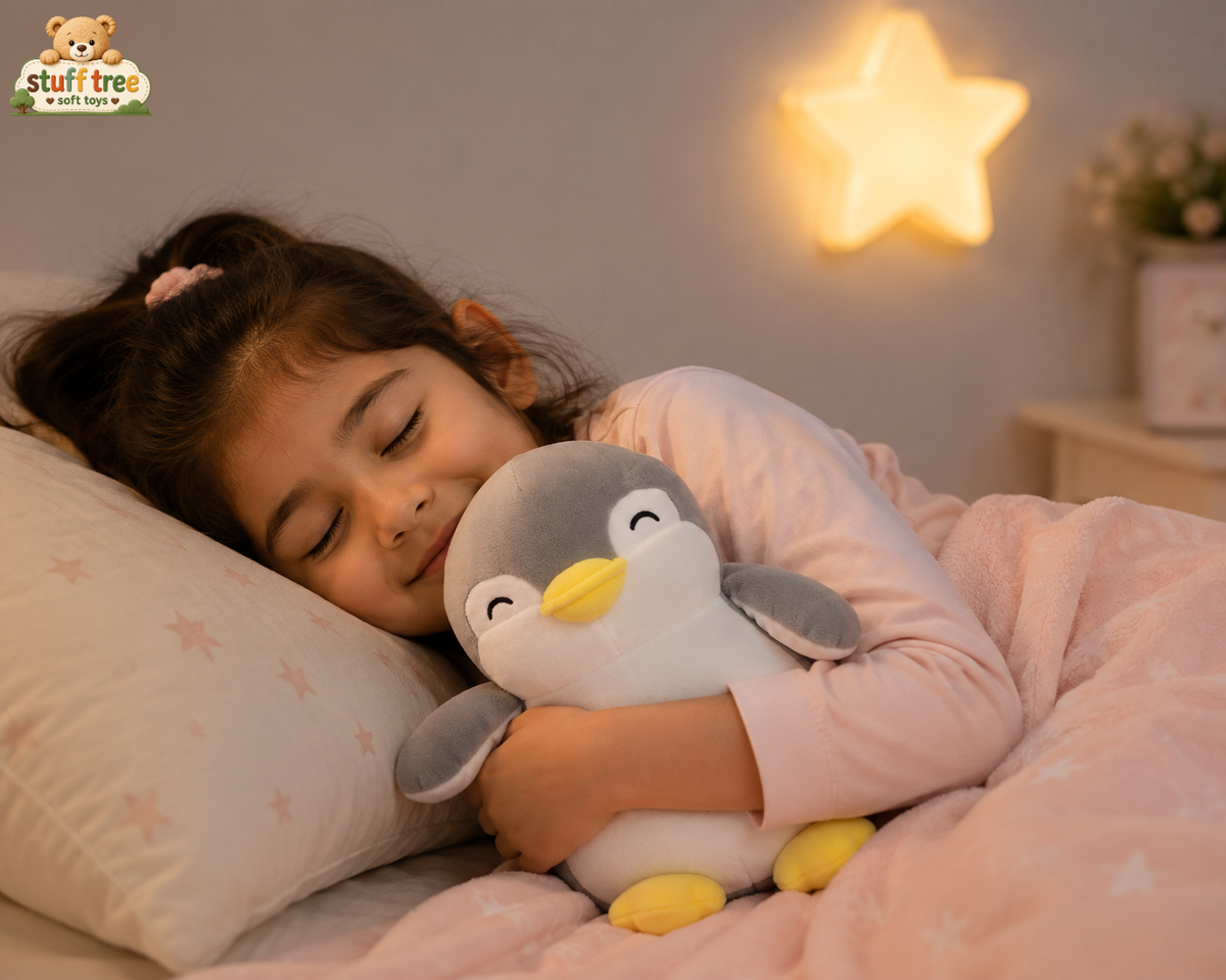 Premium Soft Plush Penguin Toy (Grey) – 23cm  Stuffed Animal Cuddle Buddy