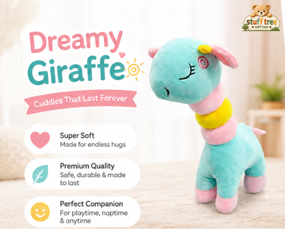 38cm Rainbow Giraffe Plush Toy – Ultra-Soft Colorful Stuffed Animal