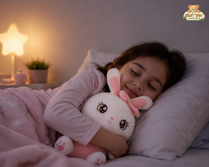 Sweet Bunny Soft Plush Toy (25cm) – Adorable White & Pink Stuffed Animal with Bow