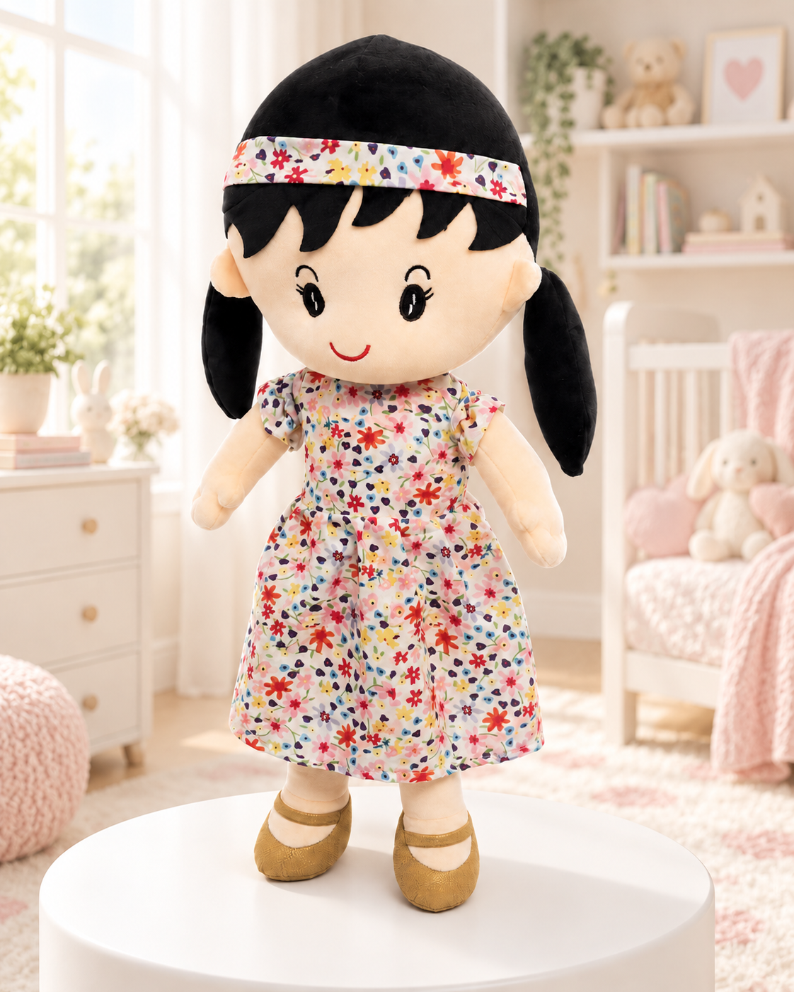 Stuff Tree Angel Doll Soft Toy 50 cm | Floral Dress Plush Doll with Matching Headband | Gift for Kids