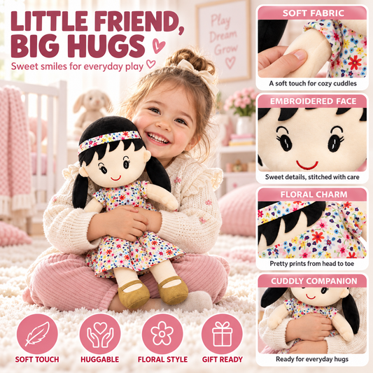 Stuff Tree Angel Doll Soft Toy 50 cm | Floral Dress Plush Doll with Matching Headband | Gift for Kids