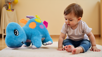 45cm Colorful Blue Stegosaurus Plush Toy | Soft Stuffed Dinosaur