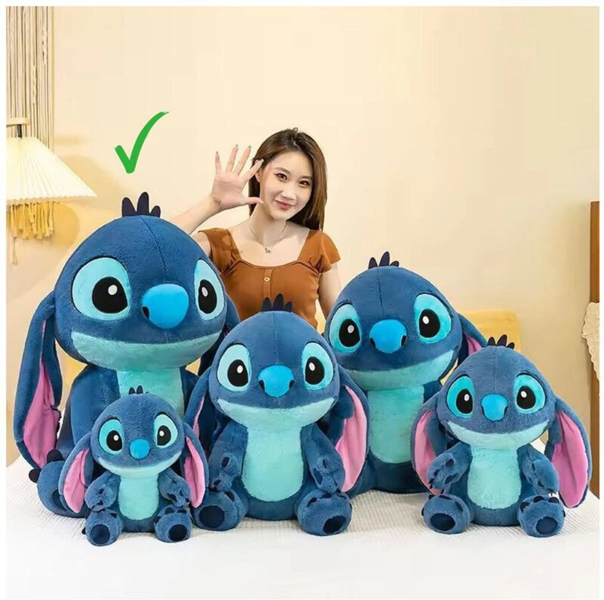 Giant 60cm Premium Stitch Soft Toy – Cuddly Alien Stuffed Plushie with Floppy Ears