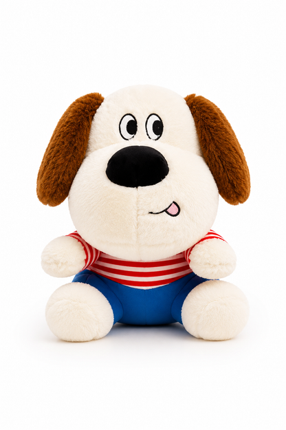 Stuff Tree Sweet Dog Soft Toy – 30 cm | White Plush Puppy with Brown Ears