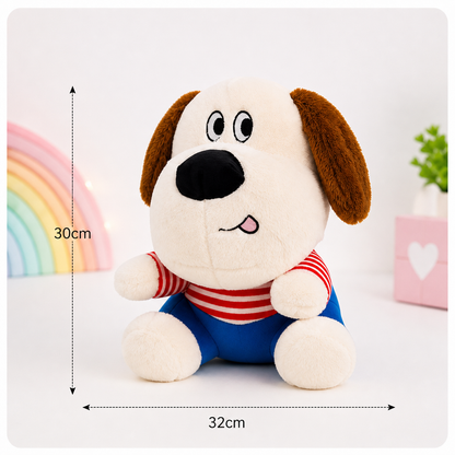 Stuff Tree Sweet Dog Soft Toy – 30 cm | White Plush Puppy with Brown Ears