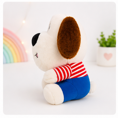 Stuff Tree Sweet Dog Soft Toy – 30 cm | White Plush Puppy with Brown Ears